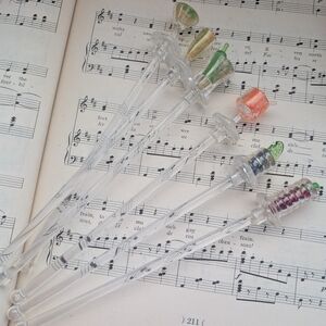 Vintage Plastic Stir Sticks with Colorful Accents